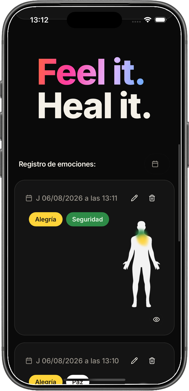 Diariodeemociones.com en iPhone: Feel it. Heal it. y registro diario de emociones